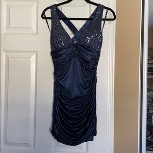 Dark Blue Sequin Dress